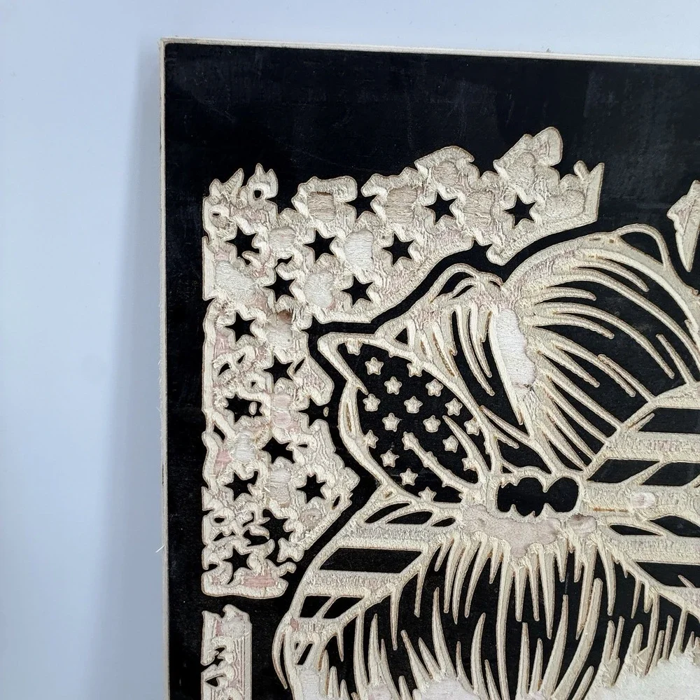 Rustic Wooden American Flag Wall Art – Handmade Burnt Wood Patriotic‎ Decor